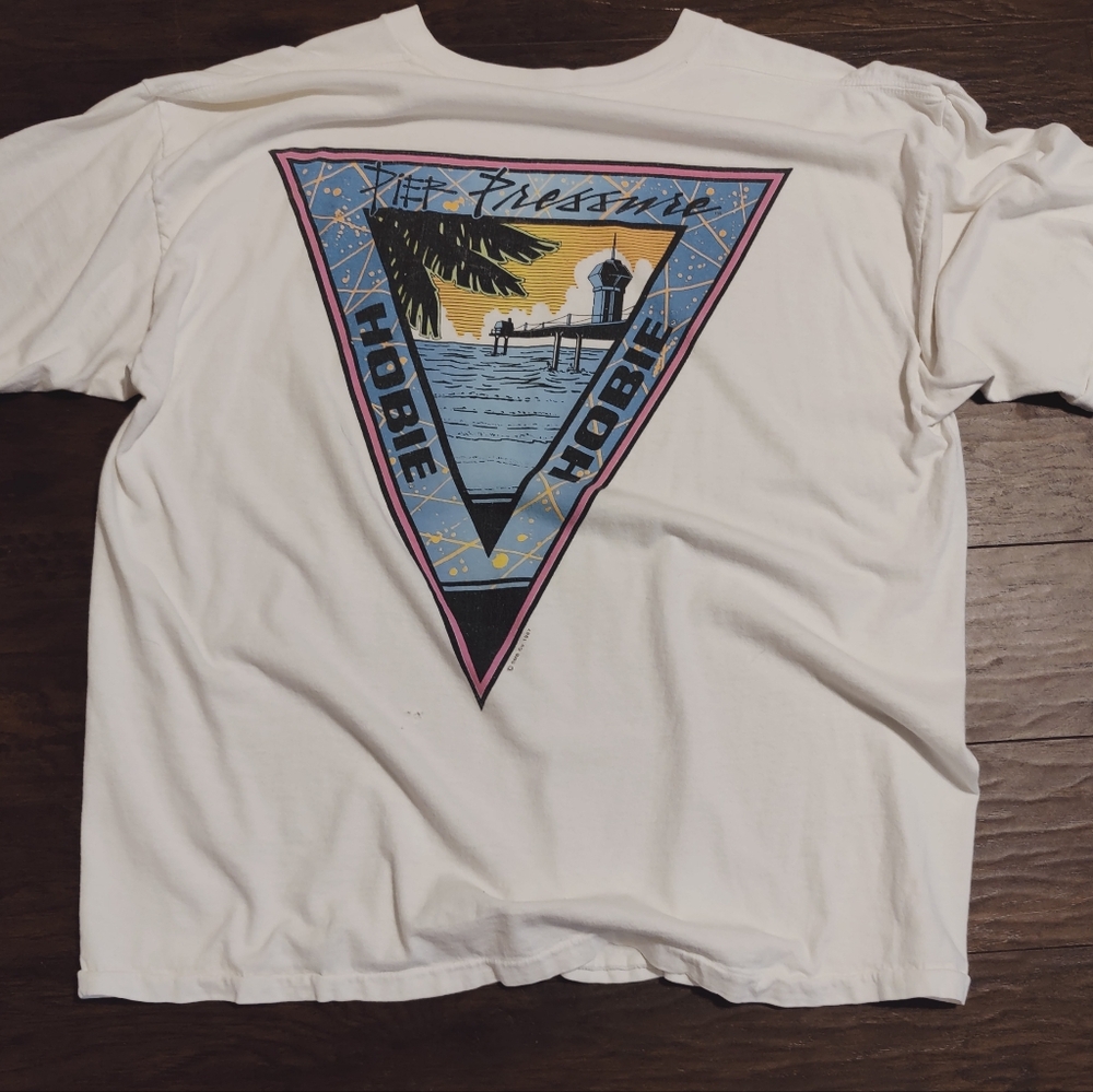 Hobie 1986 Pier Pressure  vintage surf tee shirt  Cotton  USA  most wanted print